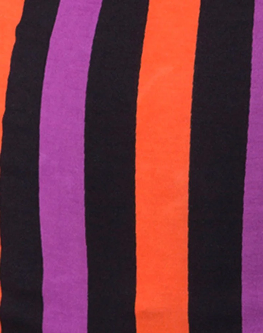 Kimmy Bodycon-Rock in Lila und Orange gestreift - Image 7