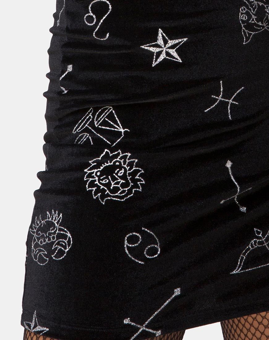 Kimmy Minirock in Schwarz Medium Astro Glitter - Image 5