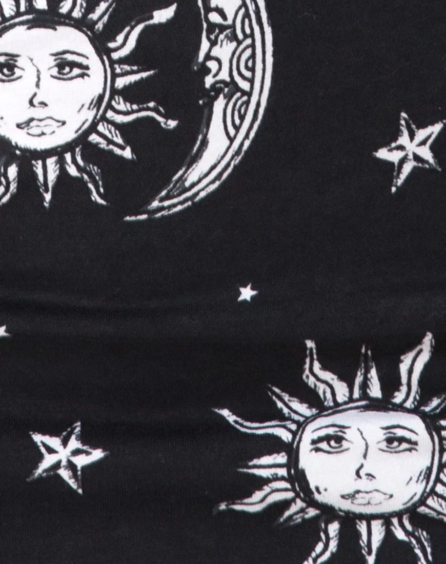 Kimmy Bodycon-Rock aus Sonne-Mond-Sternen BW - Image 5