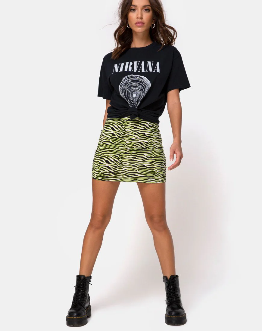 Kimmy Minirock in Zebra Fluro Grün - Image 3