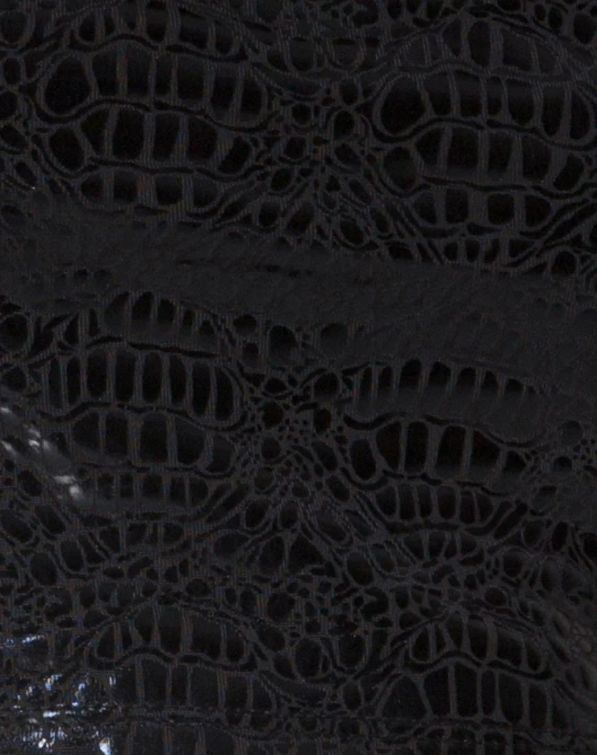 Kindra Top in Schlange Schwarz - Image 5