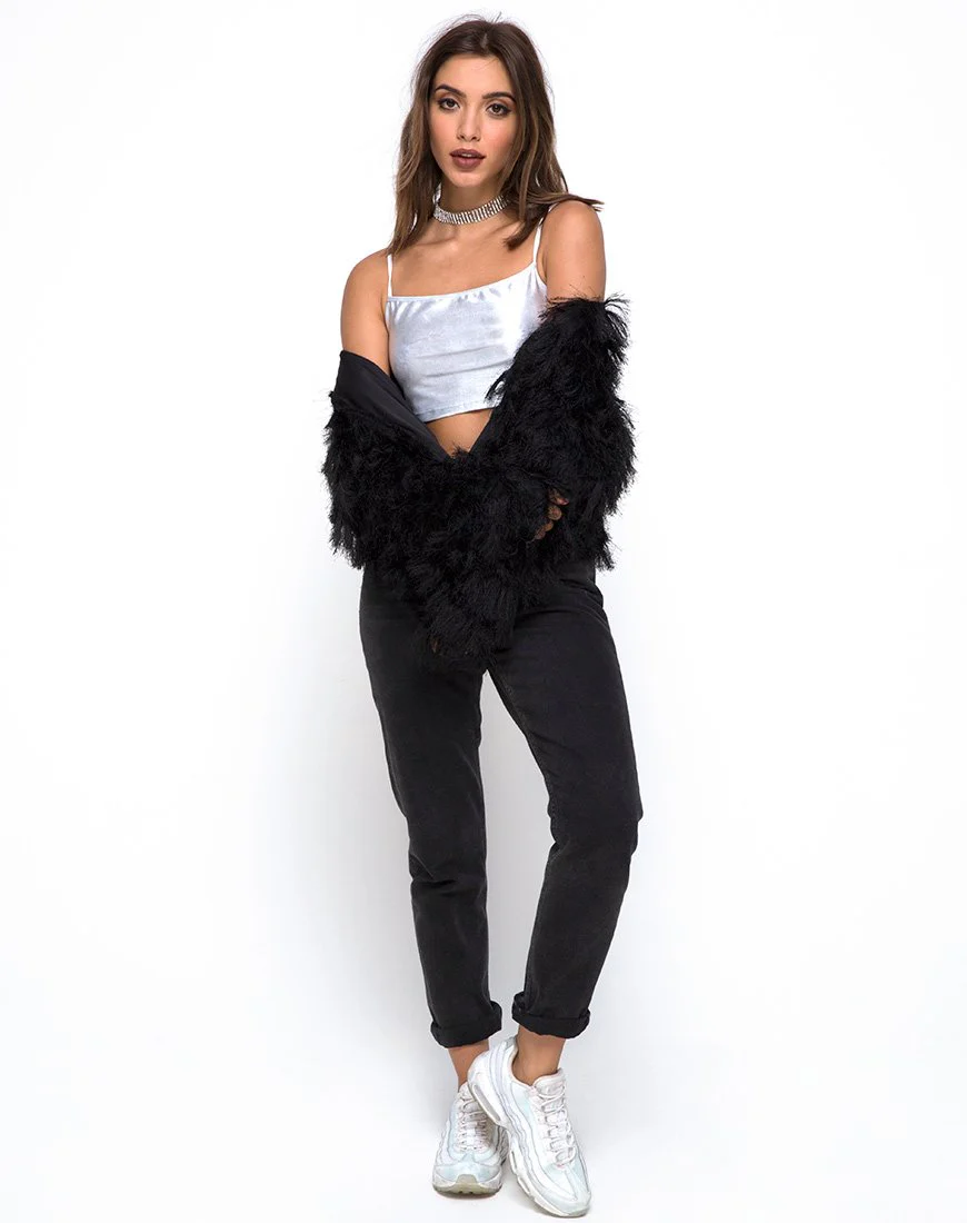 Kini Crop Top aus Spandex Silber - Image 3