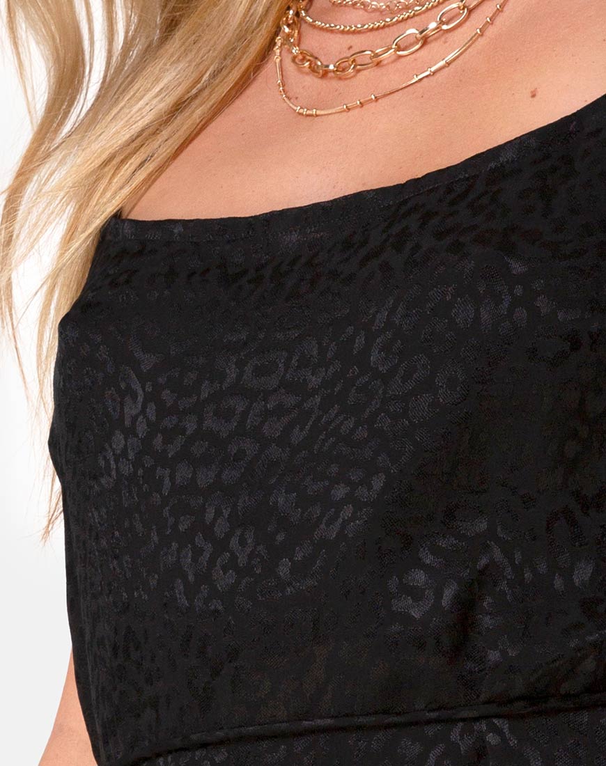 Kinley Kleid aus Satin Gepard Schwarz - Image 5