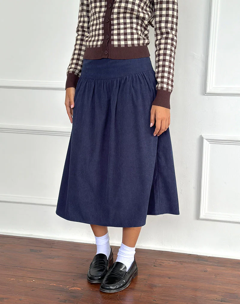 Kiranila Midirock aus Baby Cord Tinte Blau