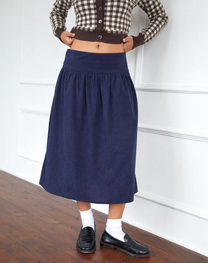 Kiranila Midirock aus Baby Cord Tinte Blau - Image 3