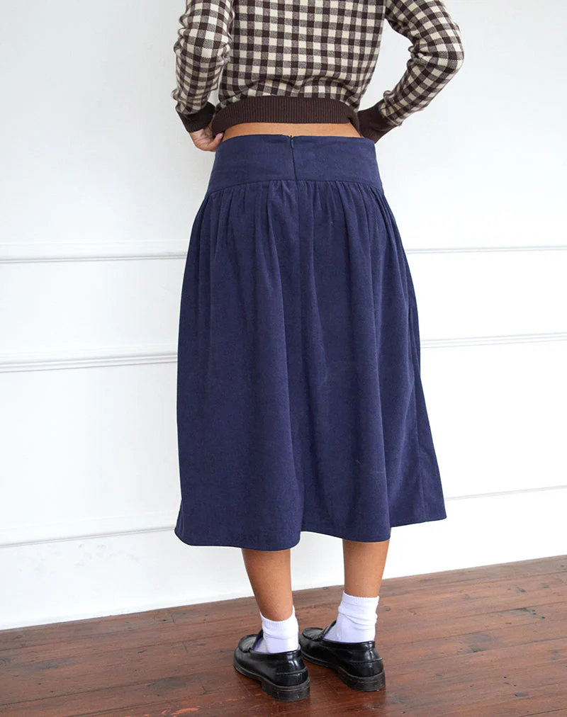 Kiranila Midirock aus Baby Cord Tinte Blau - Image 5