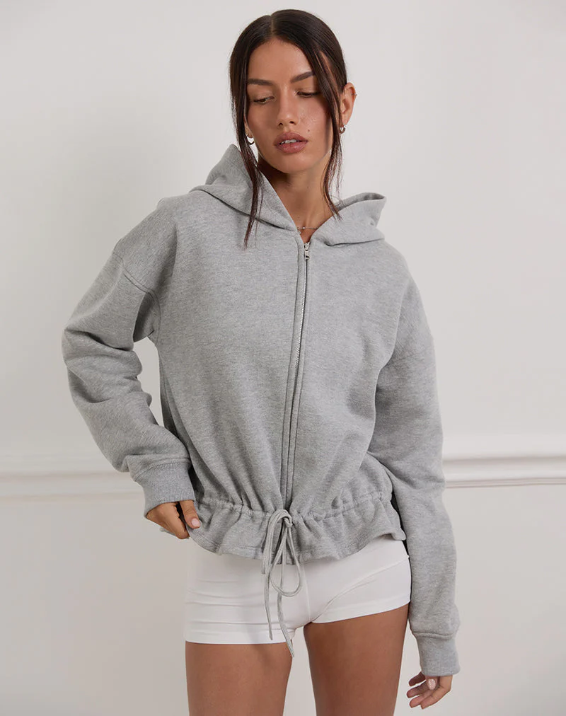 Kit Cinched Waist Hoodie in Grau meliert - Image 2