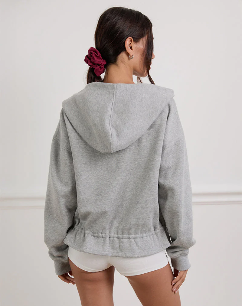Kit Cinched Waist Hoodie in Grau meliert - Image 6