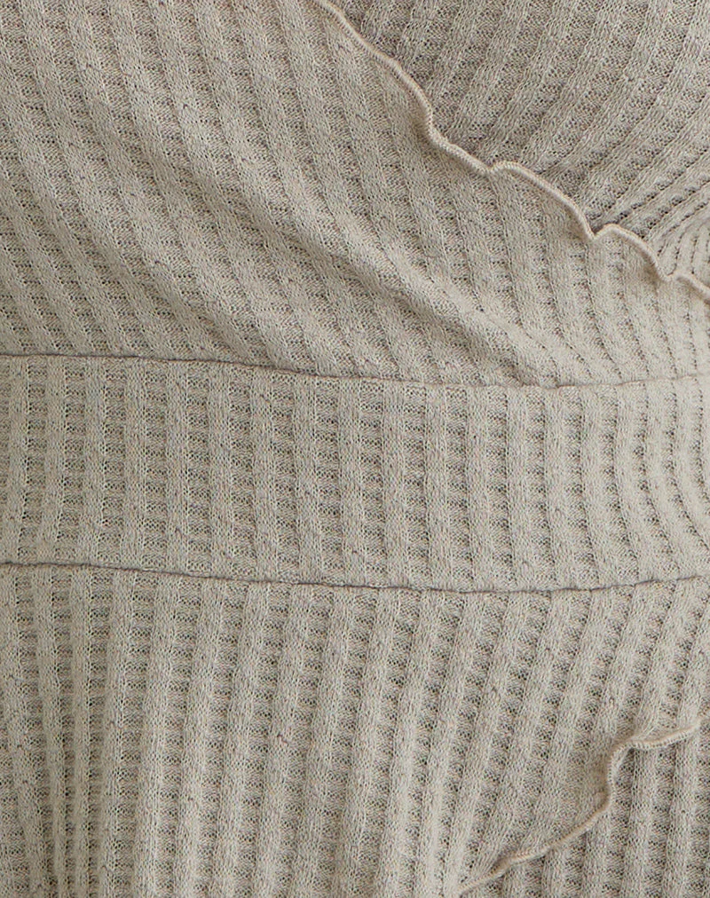 Kiwari Top aus Waffelstrick in Stone - Image 6