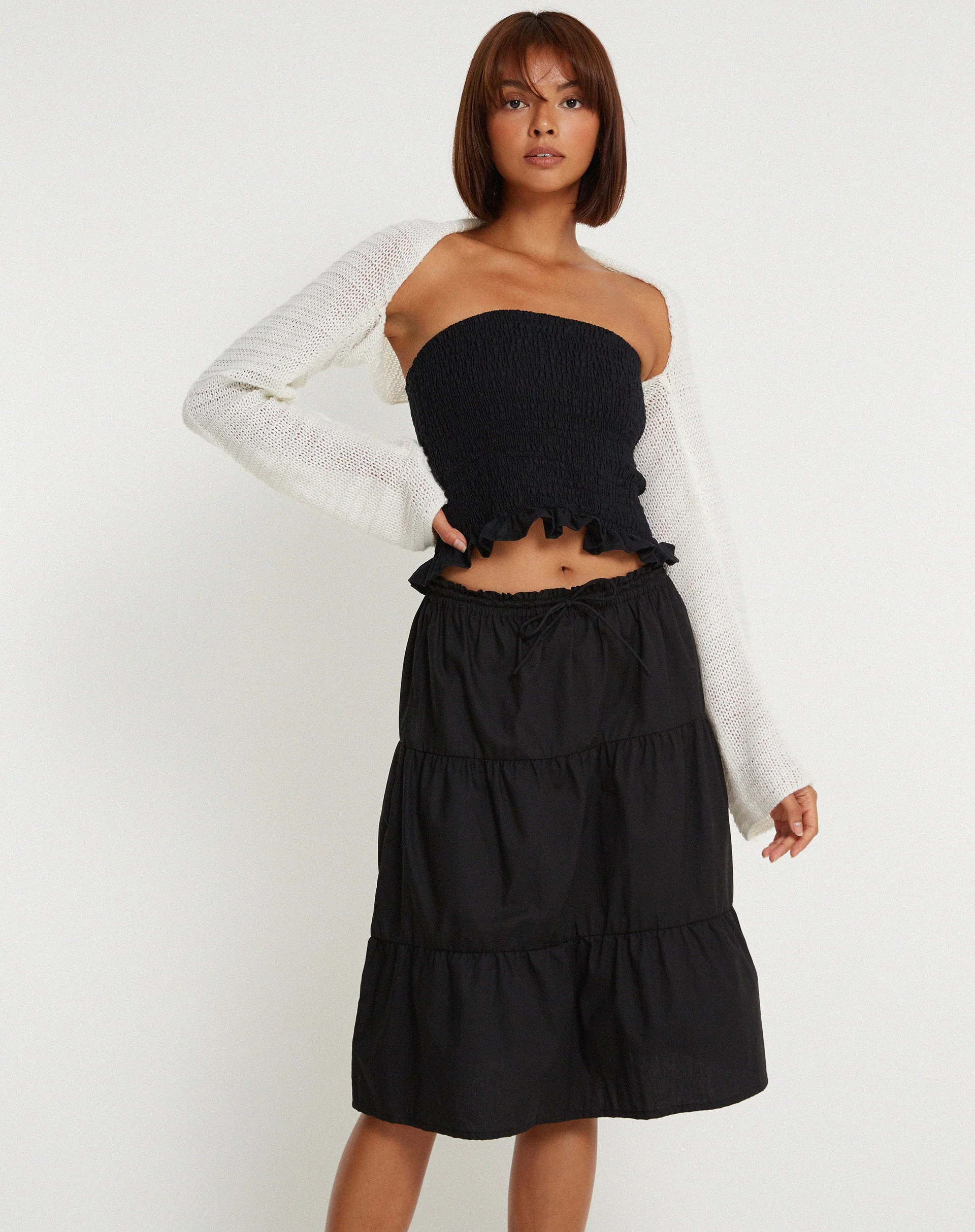 Kiyo Bandeau-Top in Schwarz