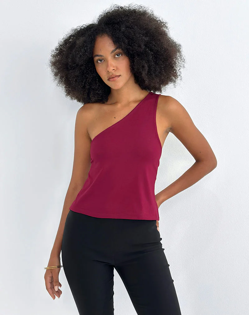Klazari Top aus Rayon Jersey Burgund - Image 3