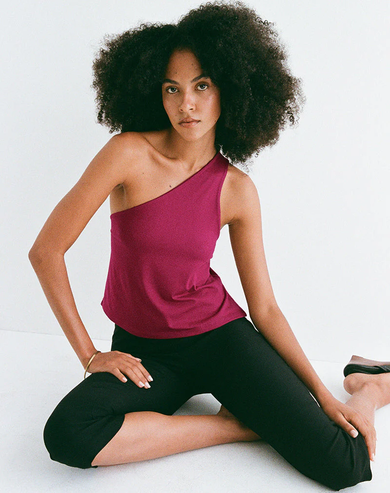 Klazari Top aus Rayon Jersey Burgund - Image 4