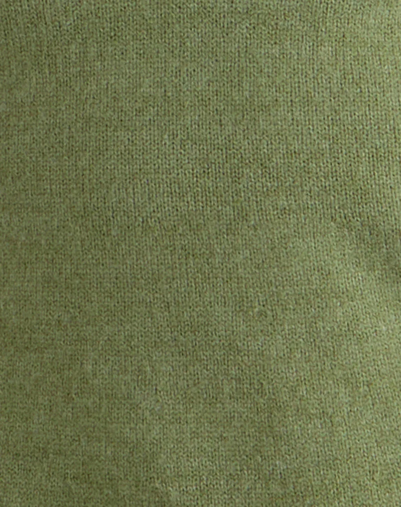 Kodia Mini Dress with Shell in Knit Olive - Image 6