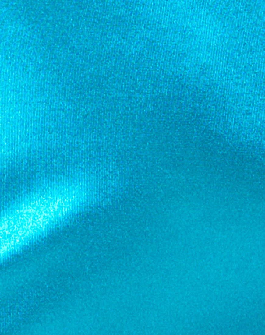 Kozue Kleid aus Satin Electric Blue - Image 5