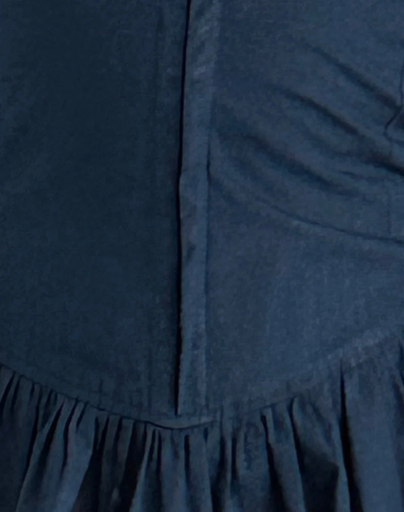 Krista Maxikleid aus Popeline Navy - Image 5
