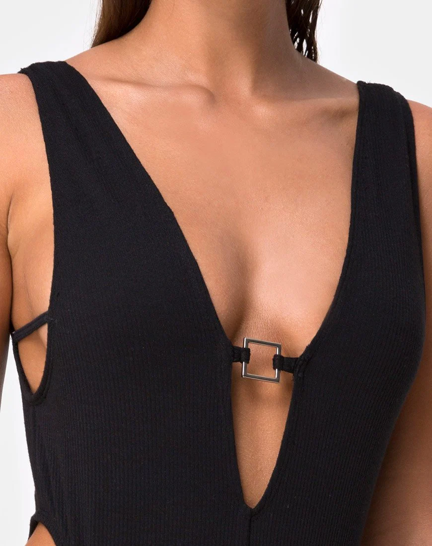Kristie Badeanzug in Schwarz Mini Rib - Image 5