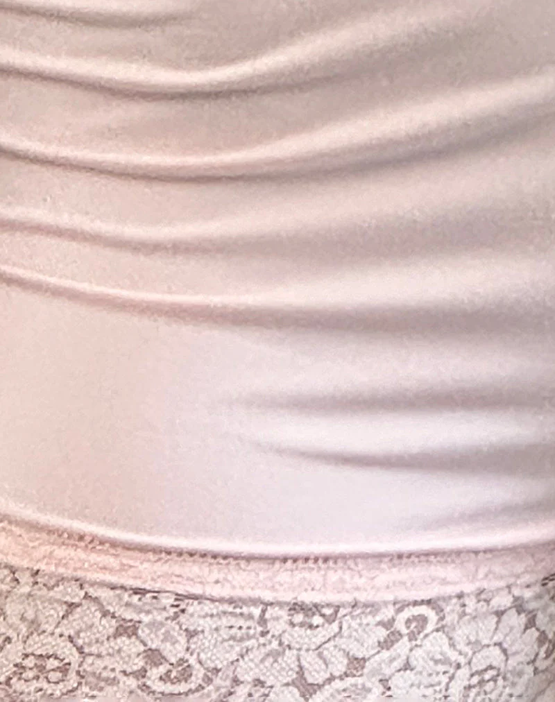 Kuden Spitze Saum Micro Shorts in Soft Jersey Rosa - Image 6
