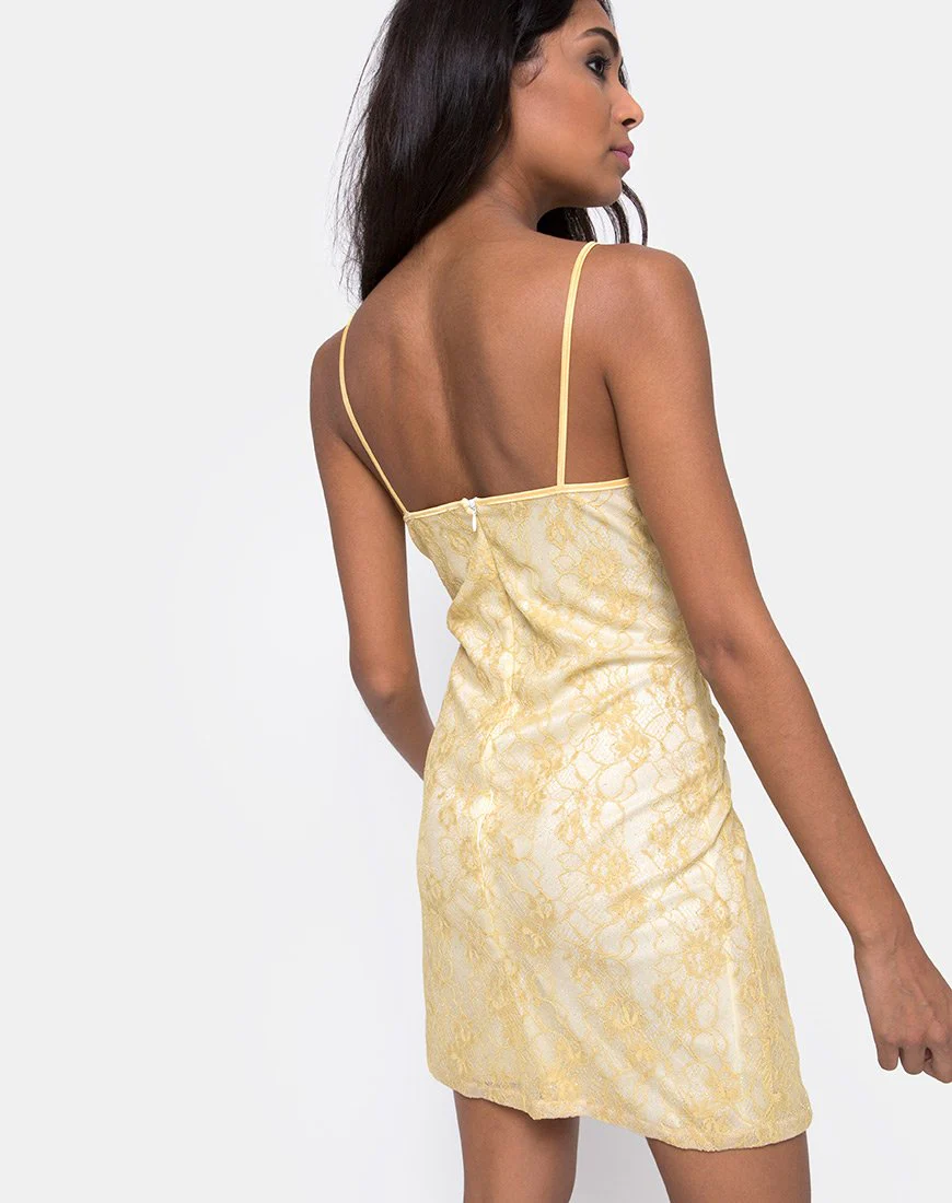 Kula Kleid aus pastellfarbener Spitze Lemon - Image 2