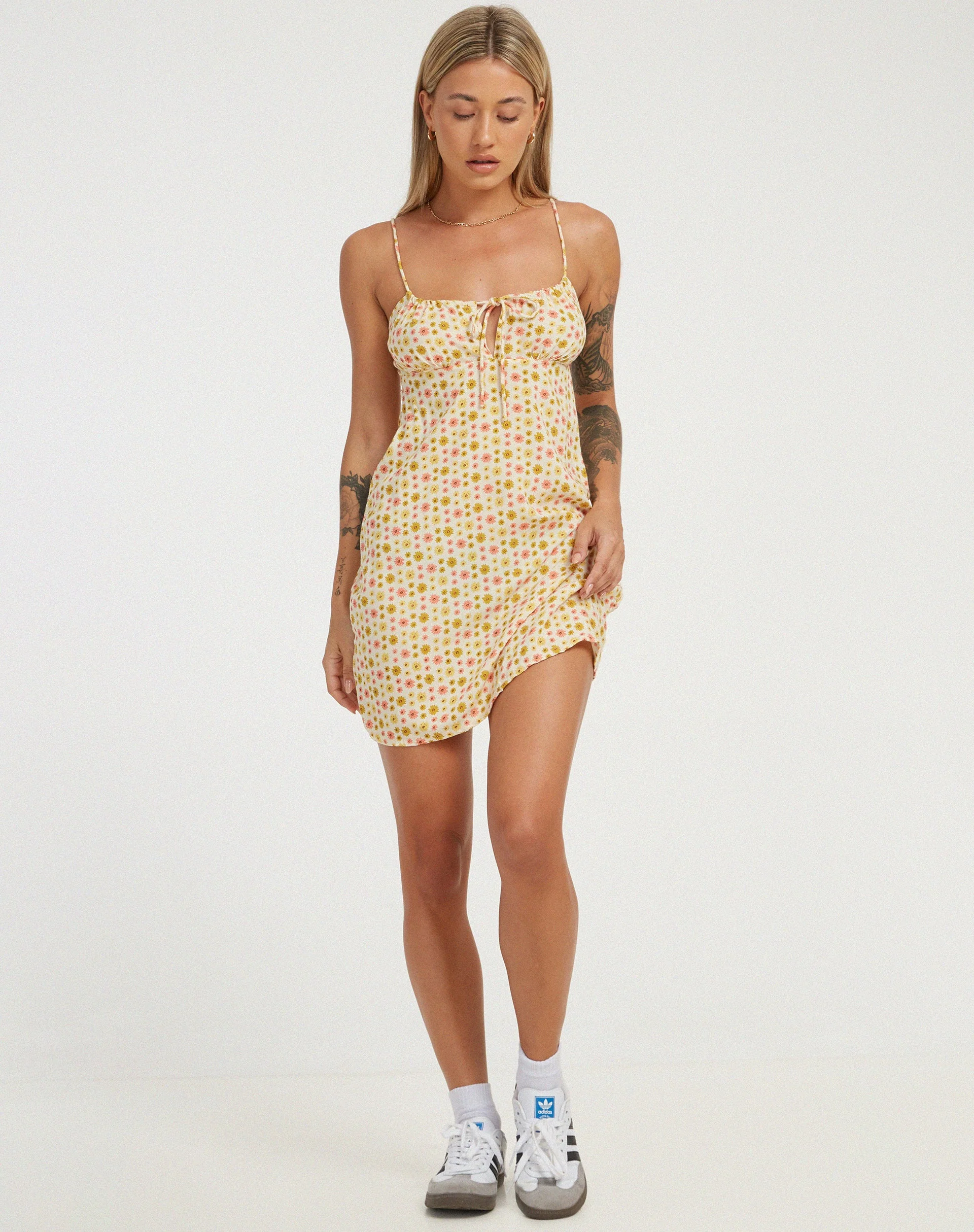 Kumala Slip Dress in Daisy Chain Creme - Image 3