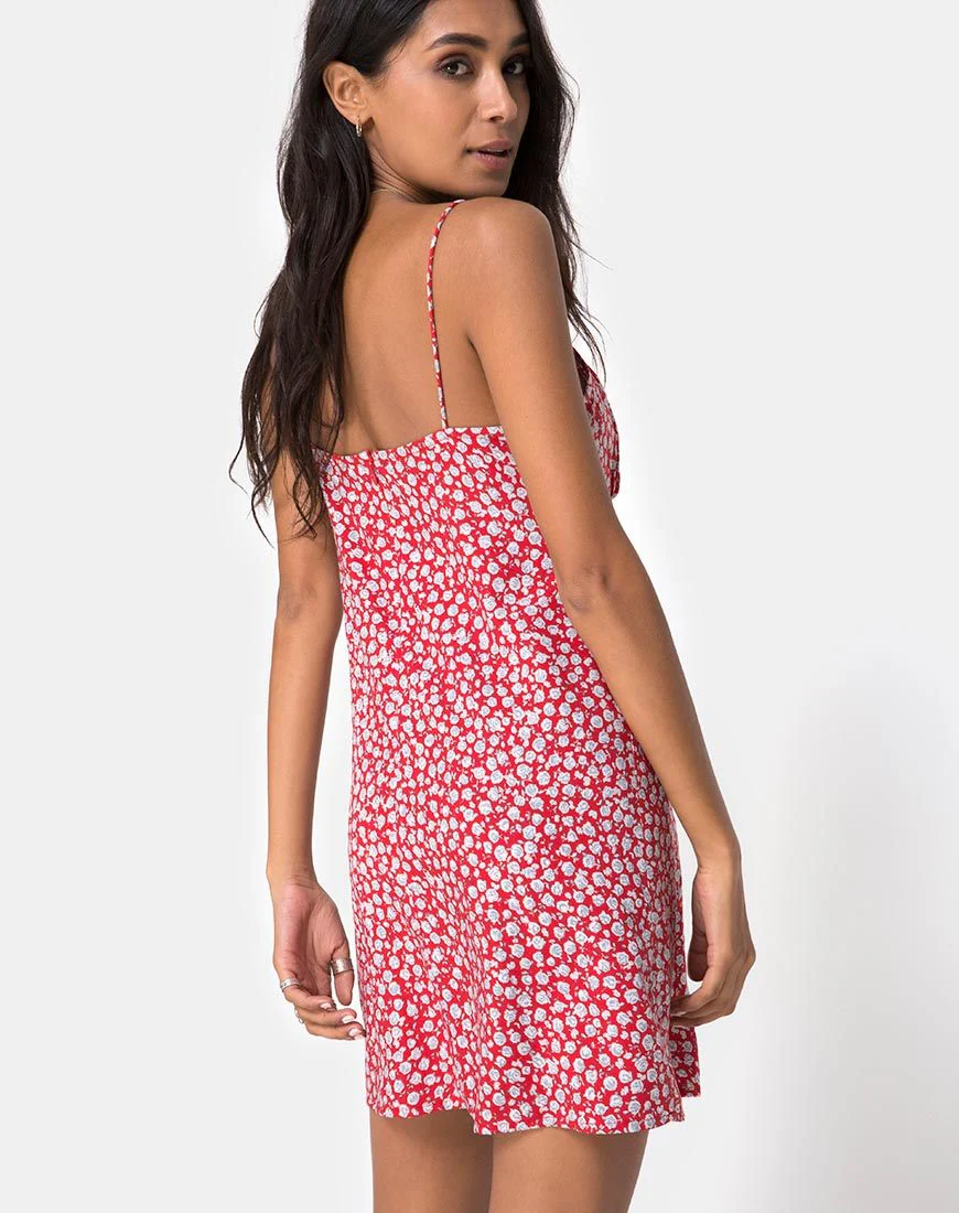 Kumala Slip-Kleid in Zartrosa-Rot und Silber - Image 4