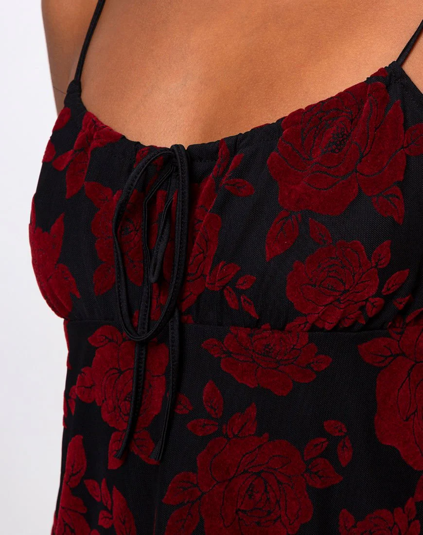 Kumala Kleid in romantischer roter Rosenflocke - Image 6