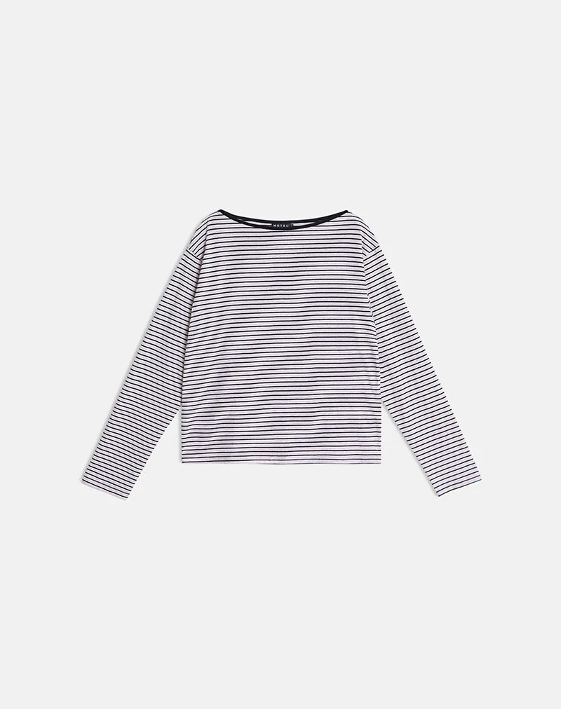 Kumiko Langarm-Oberteil aus Jersey in Grau und Schwarz - Image 5