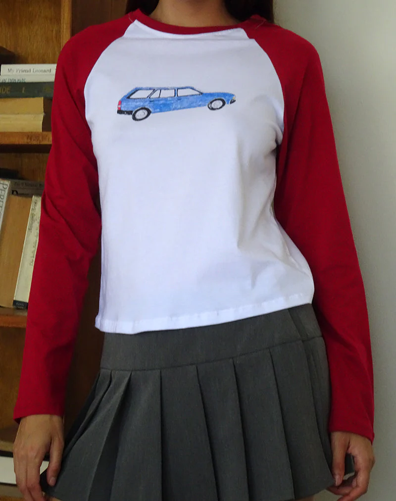 Kyiato Top in Adrenalin Rot Auto Druck - Image 3