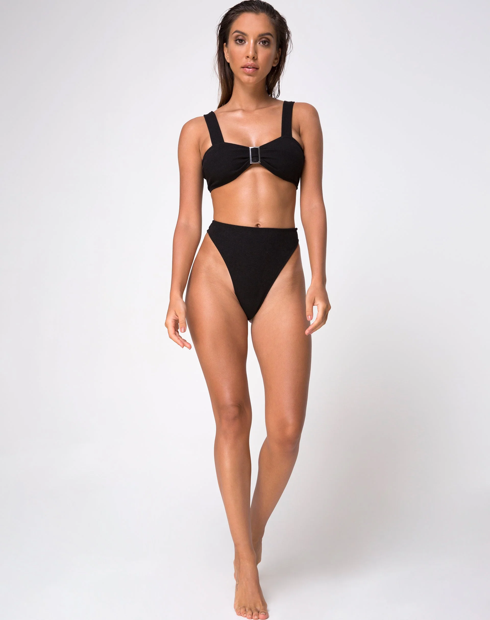 Kyla Bikiniunterteil in Schwarz Mini Rib
