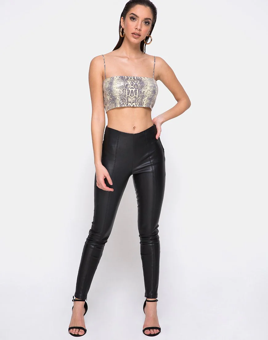 Kylie Crop Top in Acid Snake Klarer Paillettenstoff - Image 3