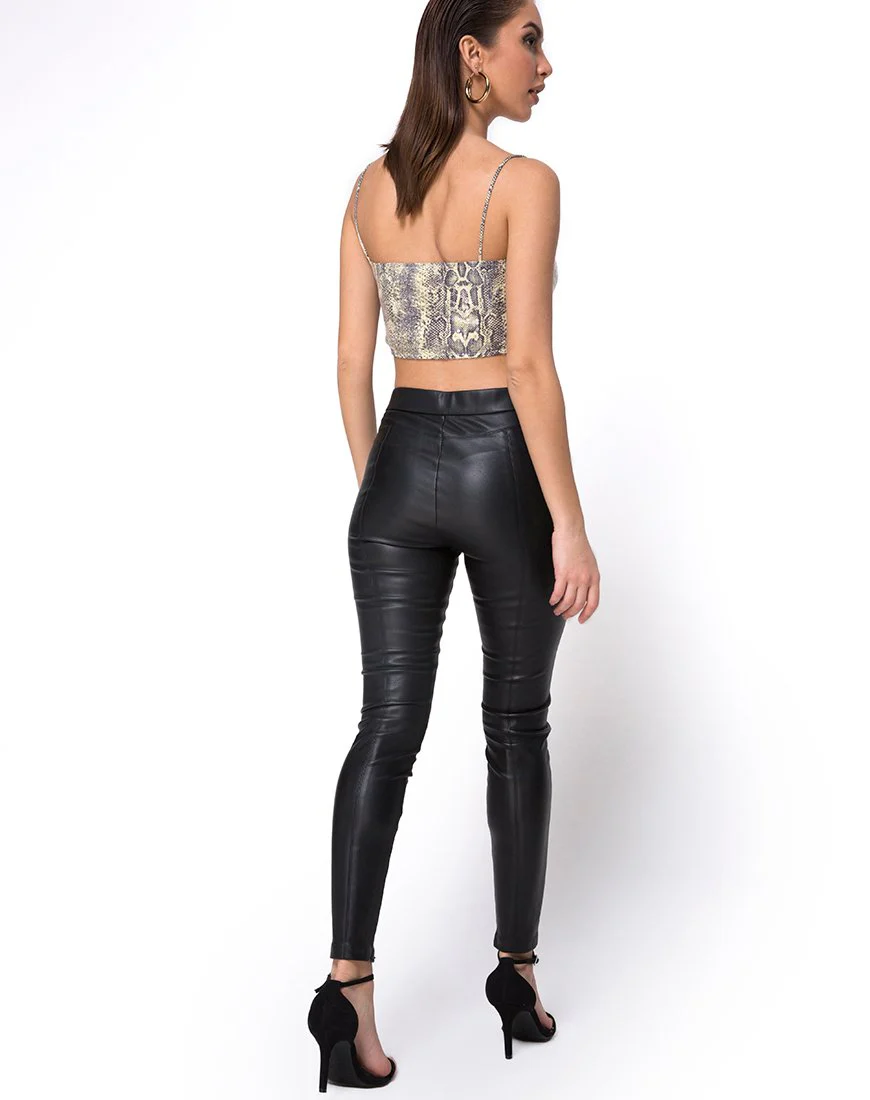 Kylie Crop Top in Acid Snake Klarer Paillettenstoff - Image 4