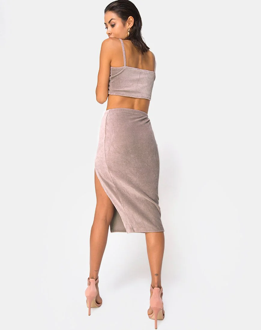 Kylie Crop Top in Rippe Taupe - Image 4