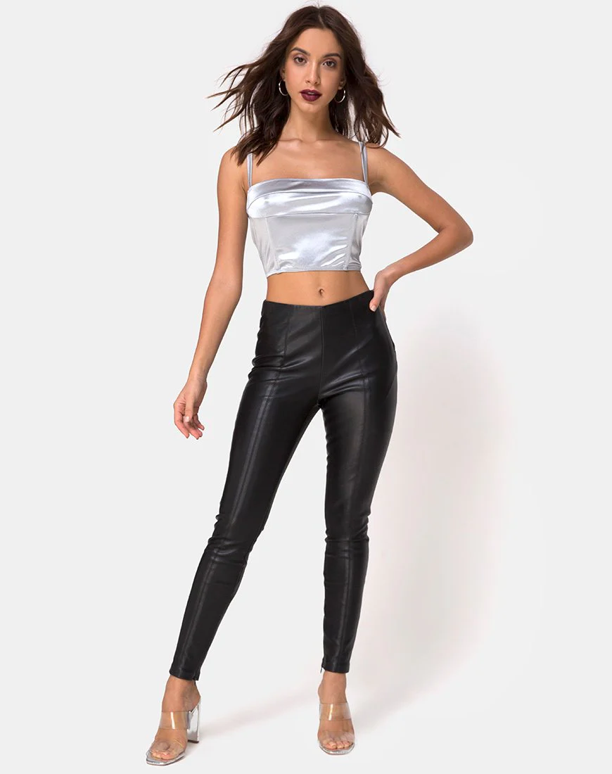 Kynette Crop in Satin Ice Silver - Image 3
