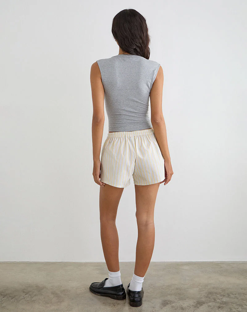 Laboxe Short in Candy Stripe Yellow - Image 4