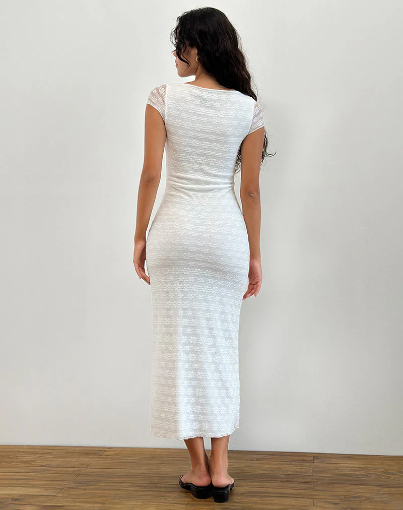 Labuan Maxikleid aus Celosia-Spitze Weiß - Image 2