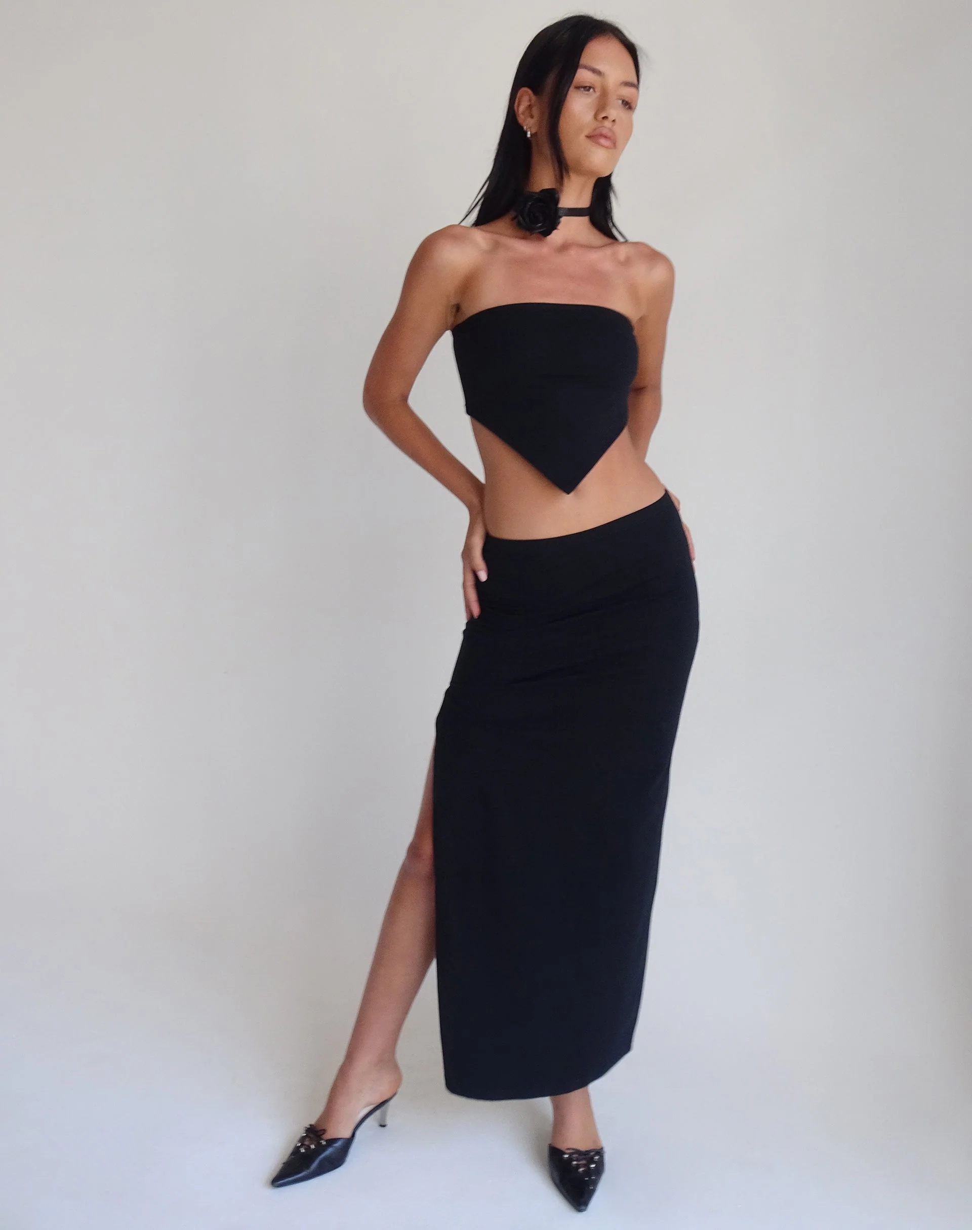Ladshe Bandeau-Top aus Lycra Schwarz - Image 3