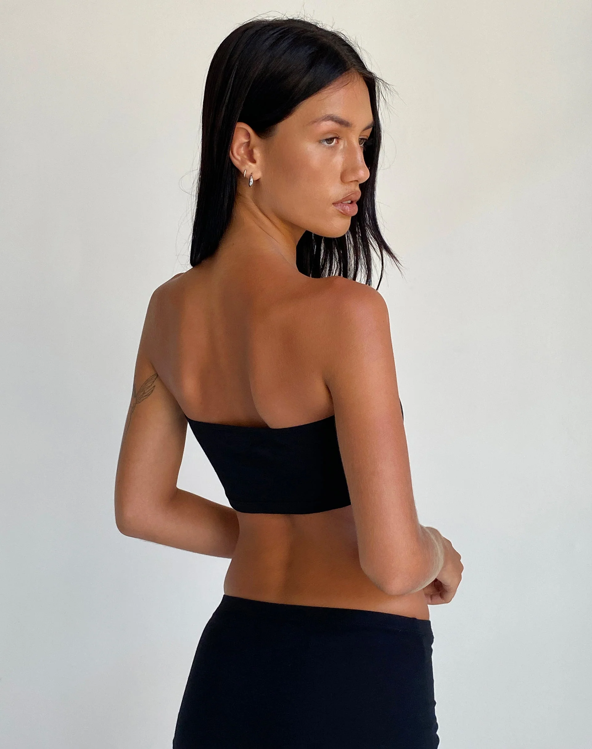 Ladshe Bandeau-Top aus Lycra Schwarz - Image 4