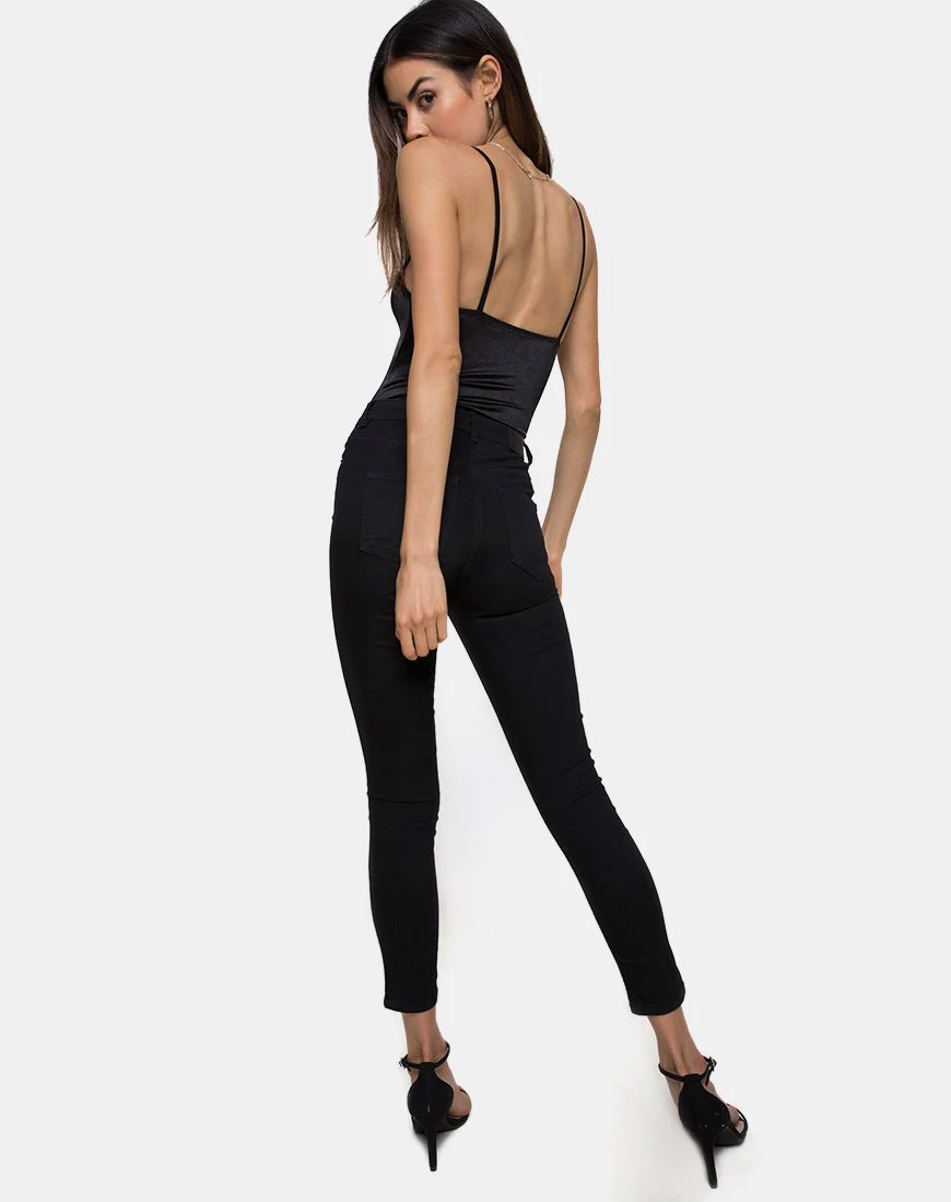 Lalani Mieder aus Satin-Elasthan Schwarz - Image 4