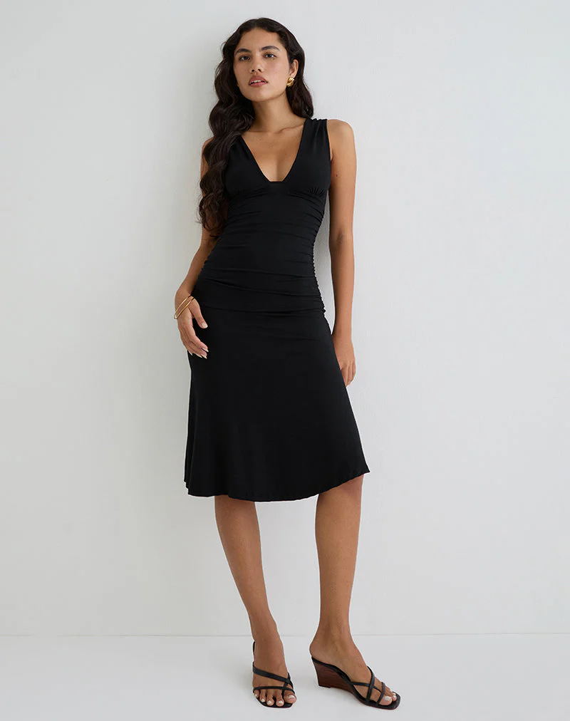 Laluma Midikleid in Schwarz - Image 3