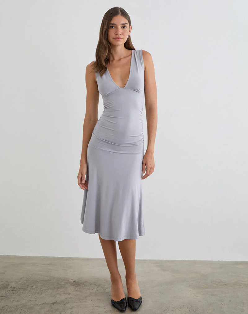Laluma Midikleid in Lila-Grau