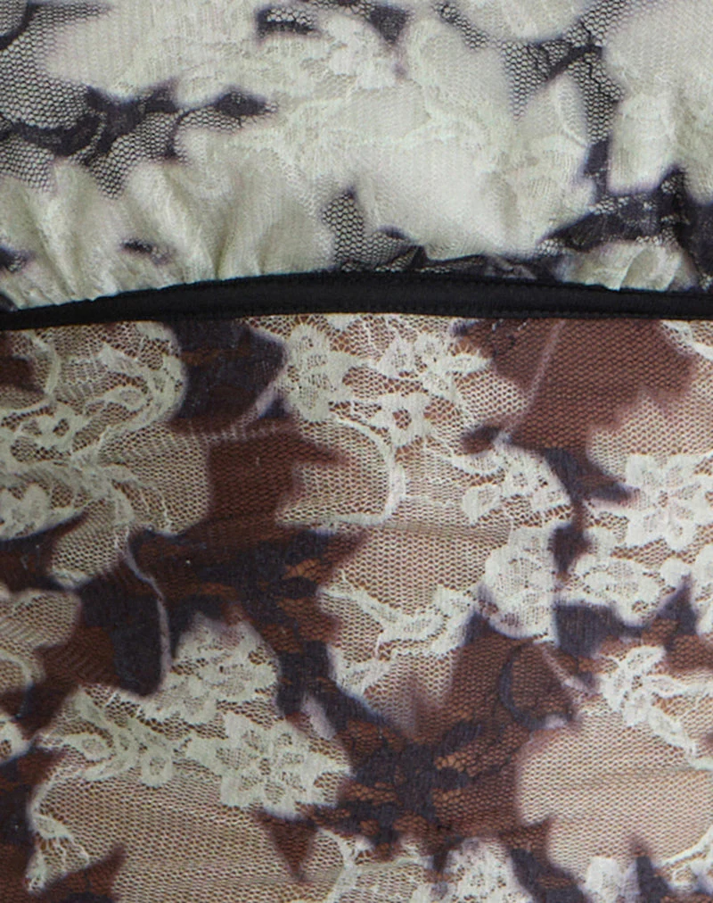 Laluna Top in Silhouette Leaf Elfenbein Schwarz - Image 6