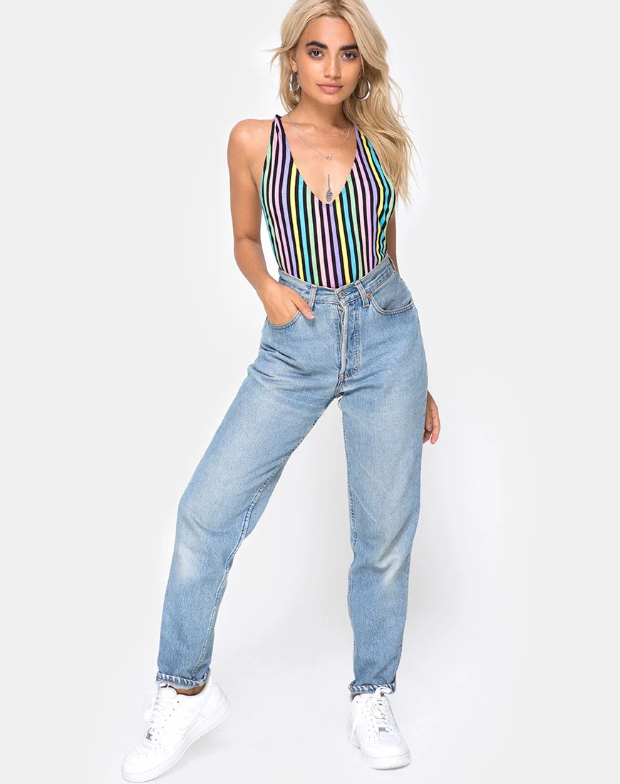 Lalung Tiefes Mieder in New Stripe - Image 3