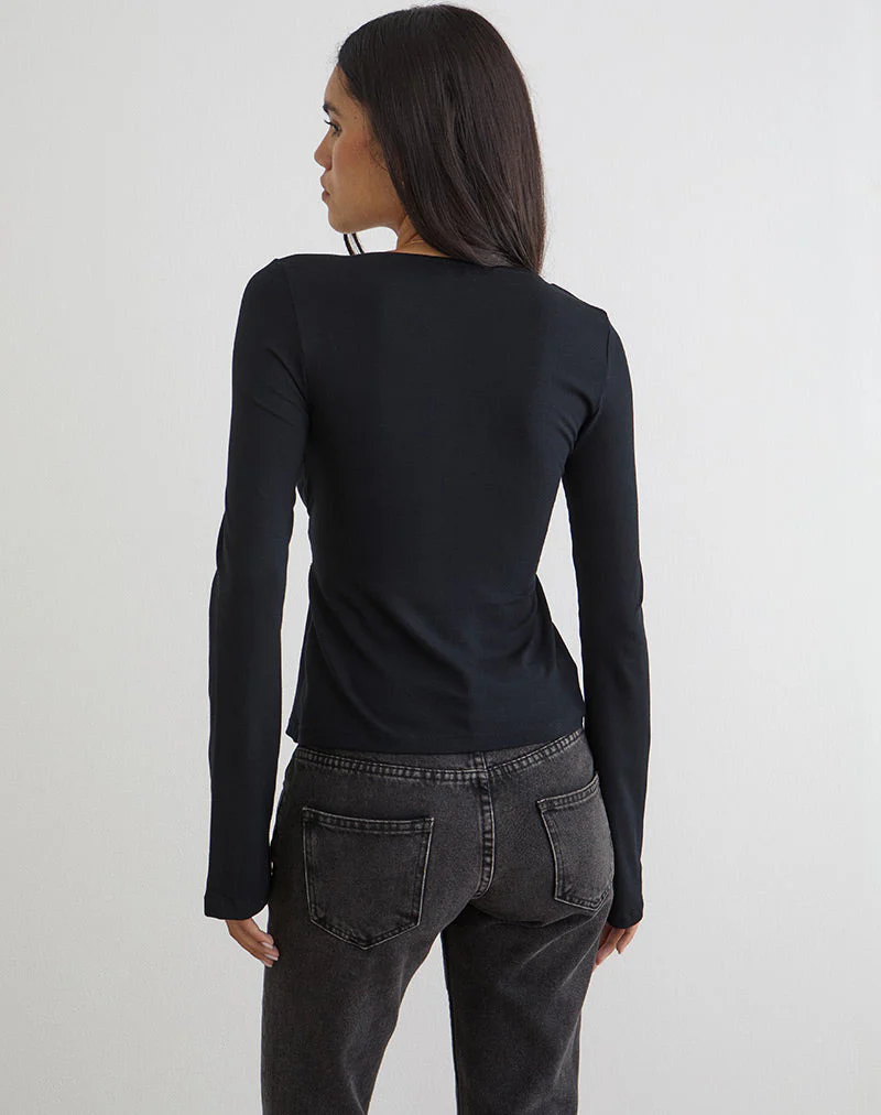Lamae Wickeloberteil in Schwarz - Image 3