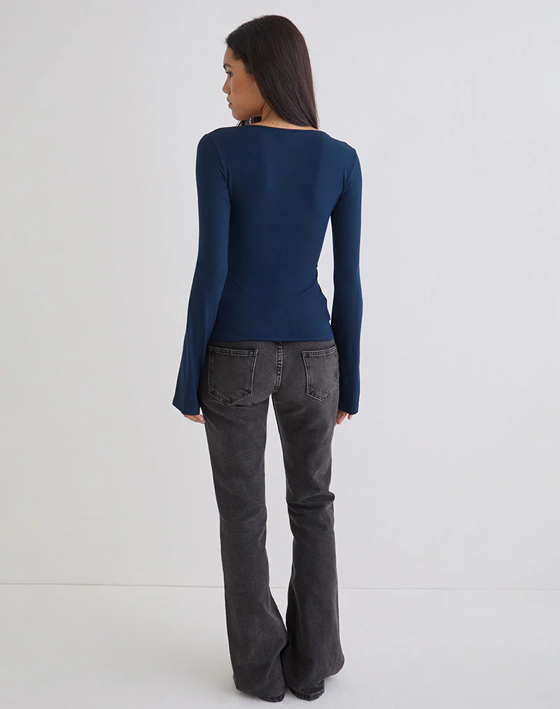 Lamae Wickeloberteil in Marineblau - Image 4