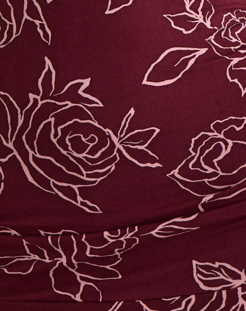 Lanai Minikleid in Outline Rose Maroon - Image 6