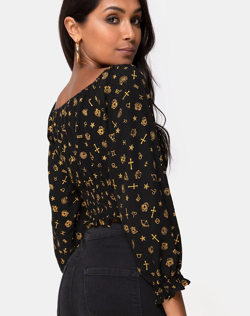 Lancer Crop Top in Mini Astro Schwarz - Image 2