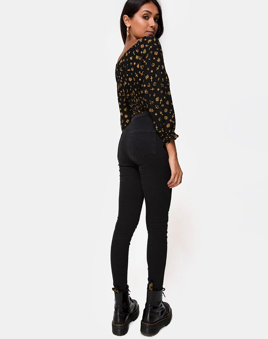 Lancer Crop Top in Mini Astro Schwarz - Image 4