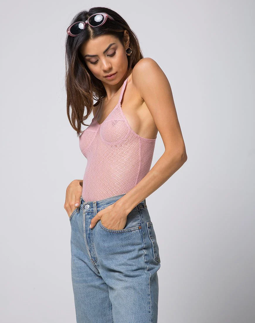 Lanora Mieder in Lacey Knit Blush