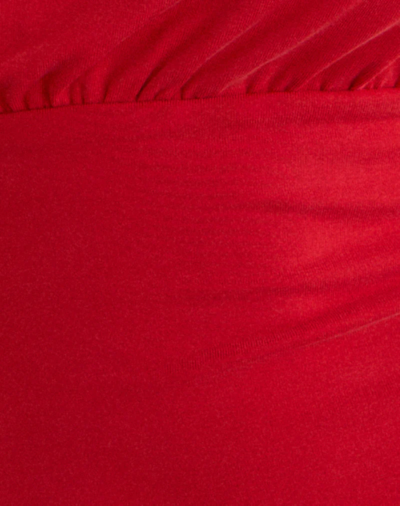 Lanthe Deep Plunge Top in Cupro Rot - Image 6