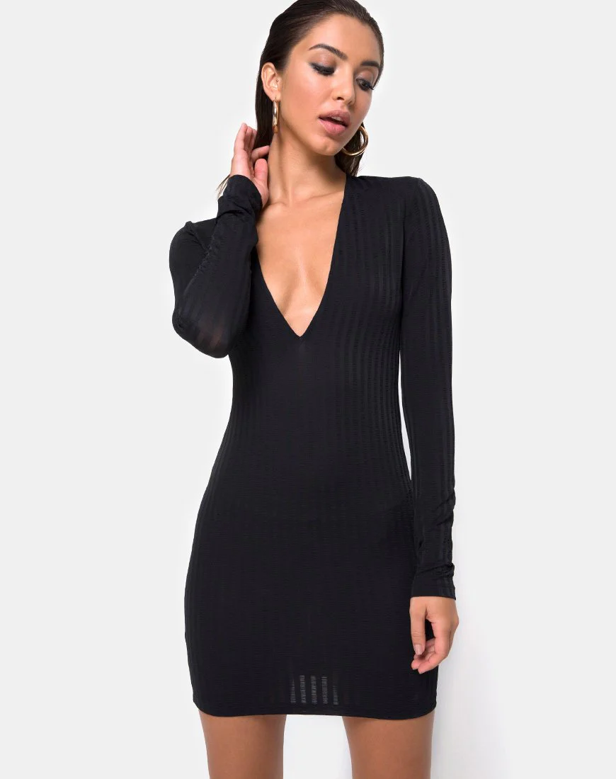 Laoda Bodycon Kleid in Schwarz