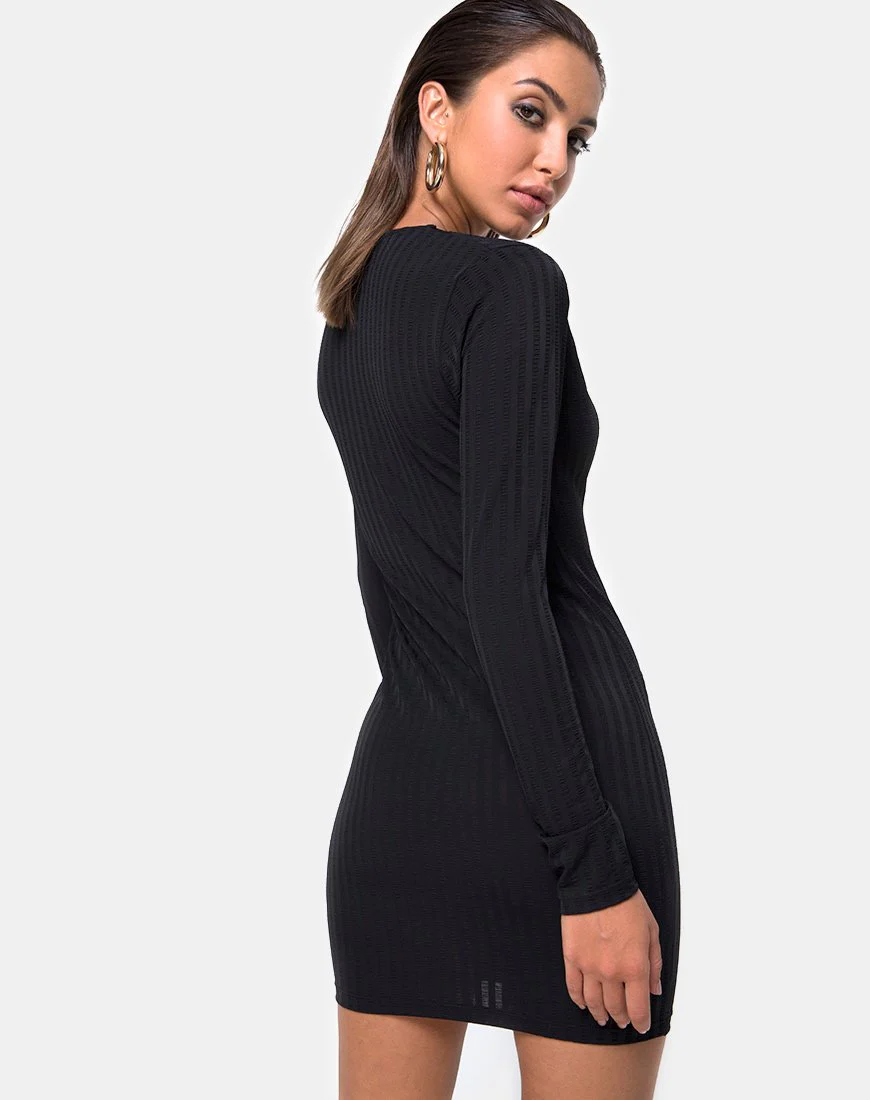 Laoda Bodycon Kleid in Schwarz - Image 2